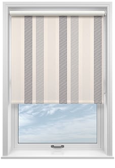 Cowes Stripe (Blackout), Grey Mist - Twist&Fit Roller Blind